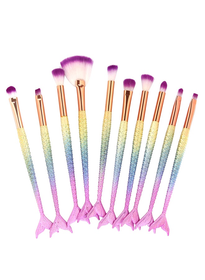 طقم فرشاة مكياج ميرميد مكون من 10 قطع متعدد الألوان - Image 2