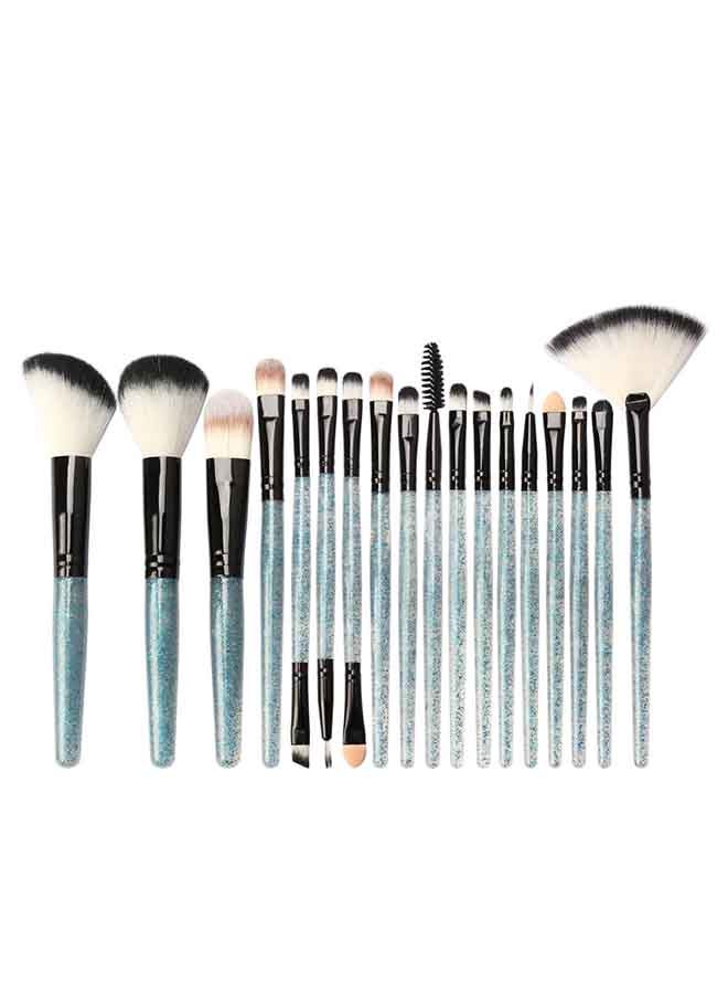 18-Piece Professional Makeup Brush Set Black/Blue/White