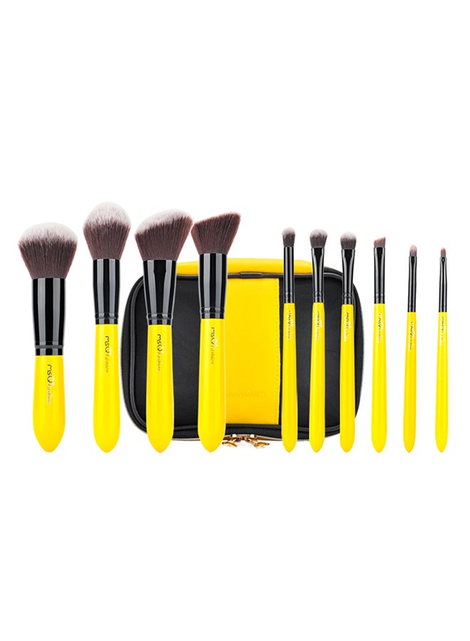 طقم فراشي تجميل احترافي مكون من 10 قطع متعدد الألوان