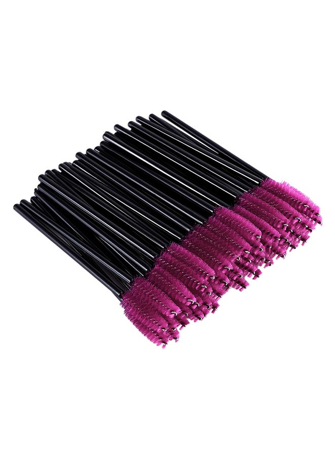 50-Piece Eyelash Round Brush Set Pink/Black - Image 1