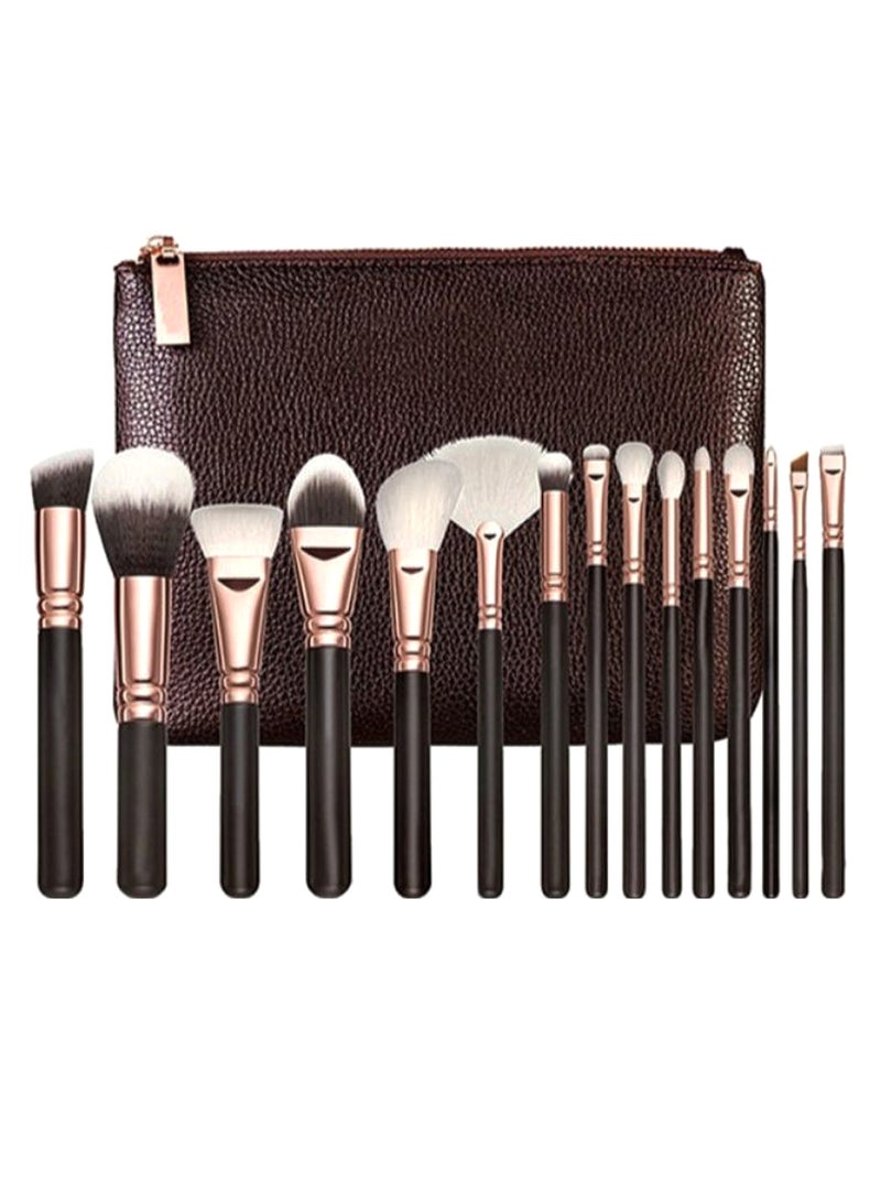 15-Piece Makeup Brush Set With Bag Multicolour - Image 1