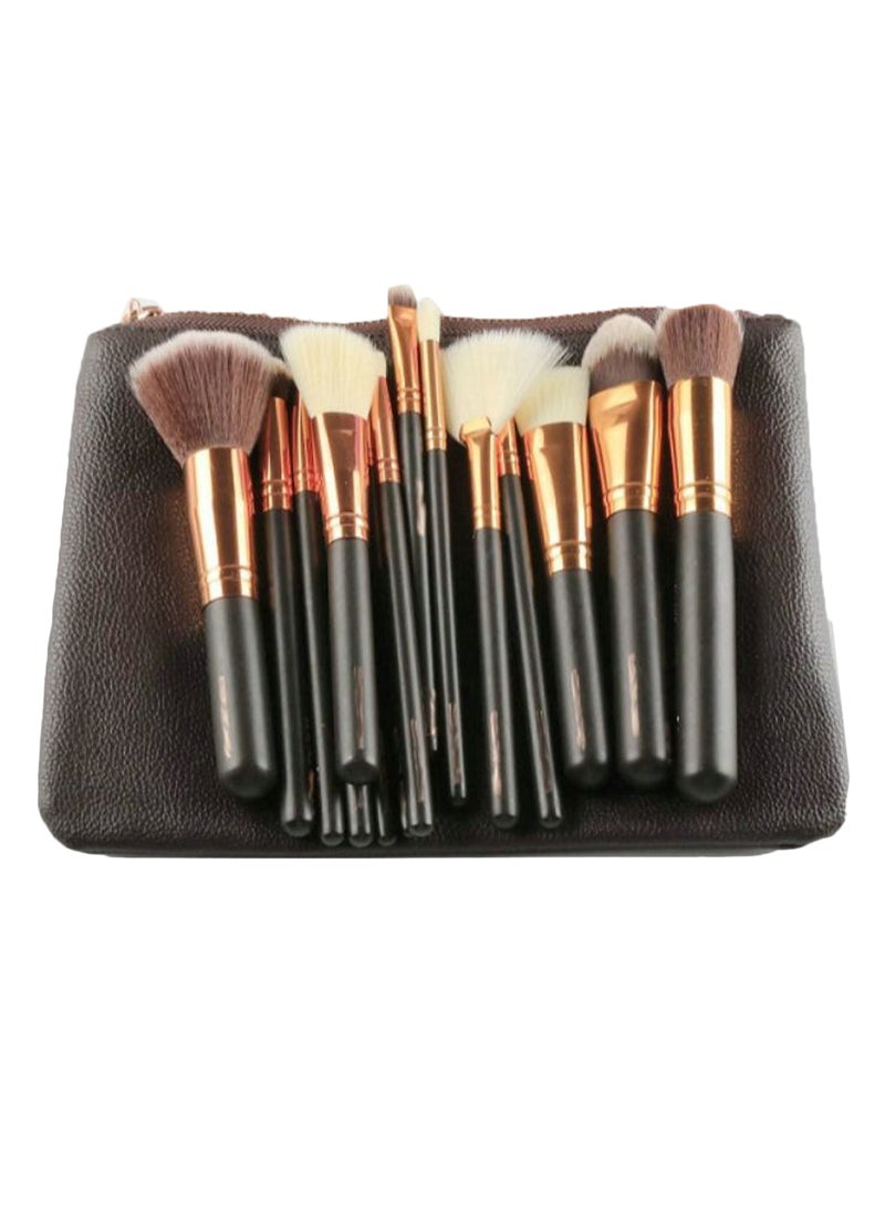 15-Piece Makeup Brush Set With Bag Multicolour - Image 2