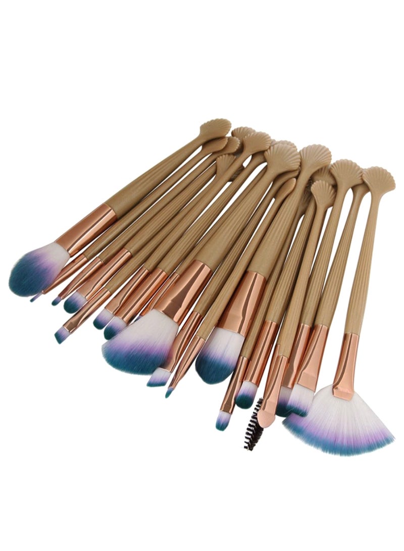 20-Piece Shell Shape Exquisite Brush Set Multicolour - Image 2
