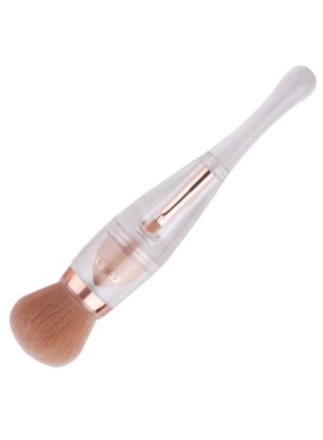 فرشاة مستحضرات تجميل مُتعددة الوظائف 3 في 1 البني/الأبيض - Image 1