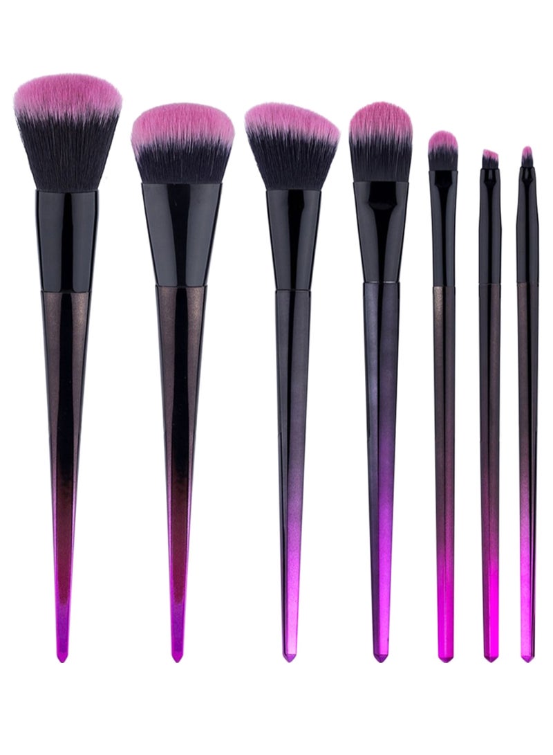 7-Piece Makeup Brush Set Pink/Black - Image 1