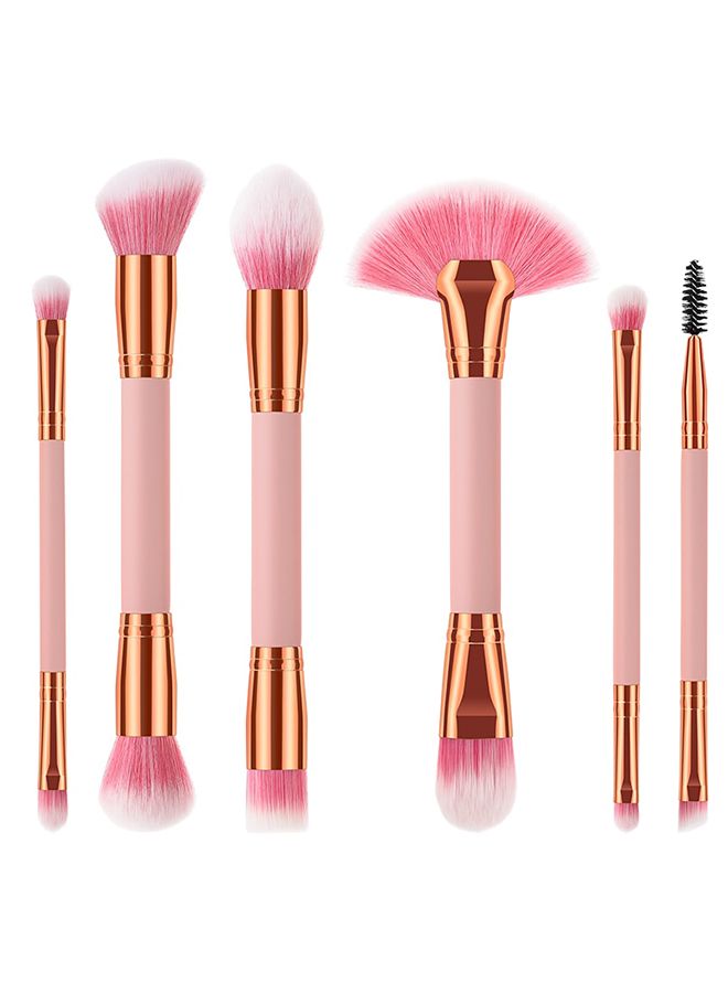 6-Piece Makeup Brush Set Pink/Rose Gold - Image 1