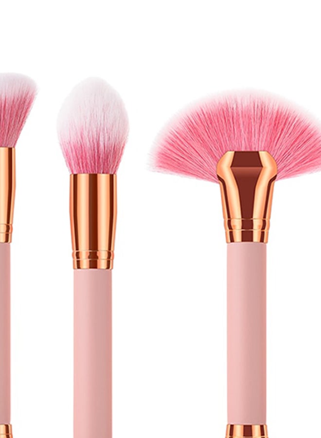 6-Piece Makeup Brush Set Pink/Rose Gold - Image 2