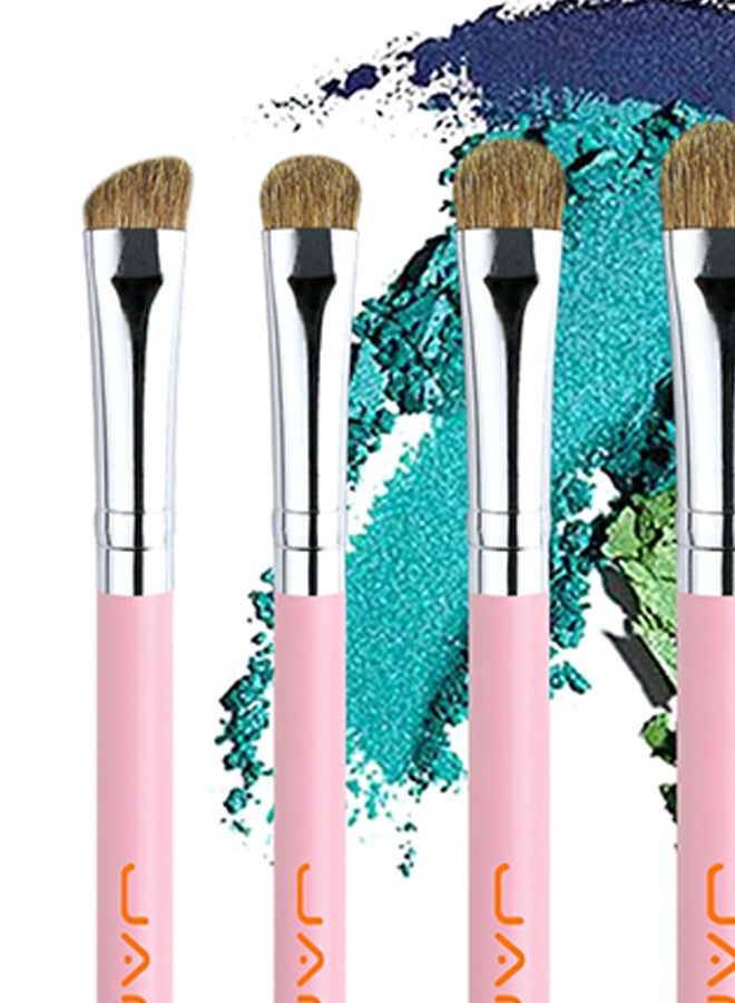 JAF 7-Piece Makeup Brush Set Pink/Silver - Image 2