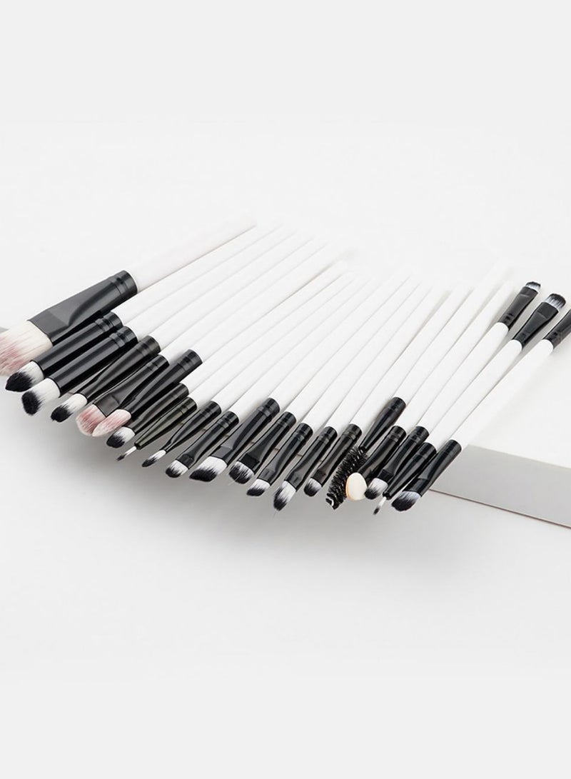 طقم فرش مكياج عيون من 20 قطعة أبيض/ أسود - Image 2