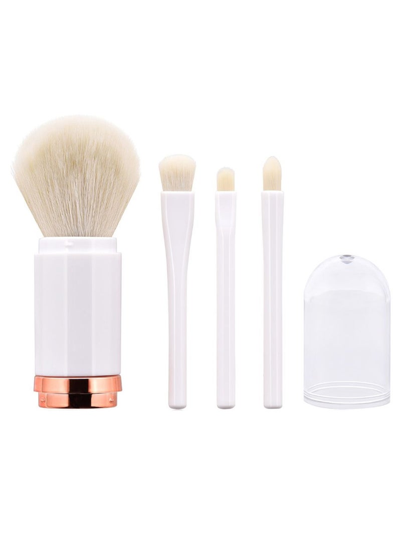 4-Piece Retractable Double Headed Makeup Brush Set Multicolour - Image 1