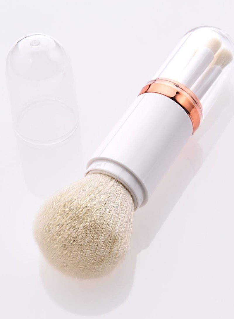 4-Piece Retractable Double Headed Makeup Brush Set Multicolour - Image 2