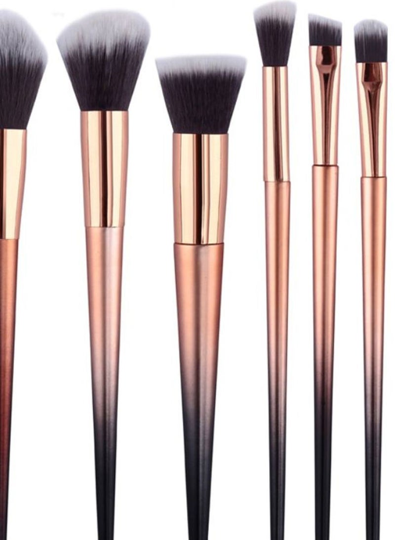10-Piece Professional Makeup Brush Set Rose Gold/Black - Image 2