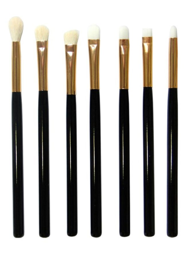 سكسبلس طقم فراشي مكياج متعددة الوظائف من 7 قطع أسود/ذهبي/أبيض - Image 1