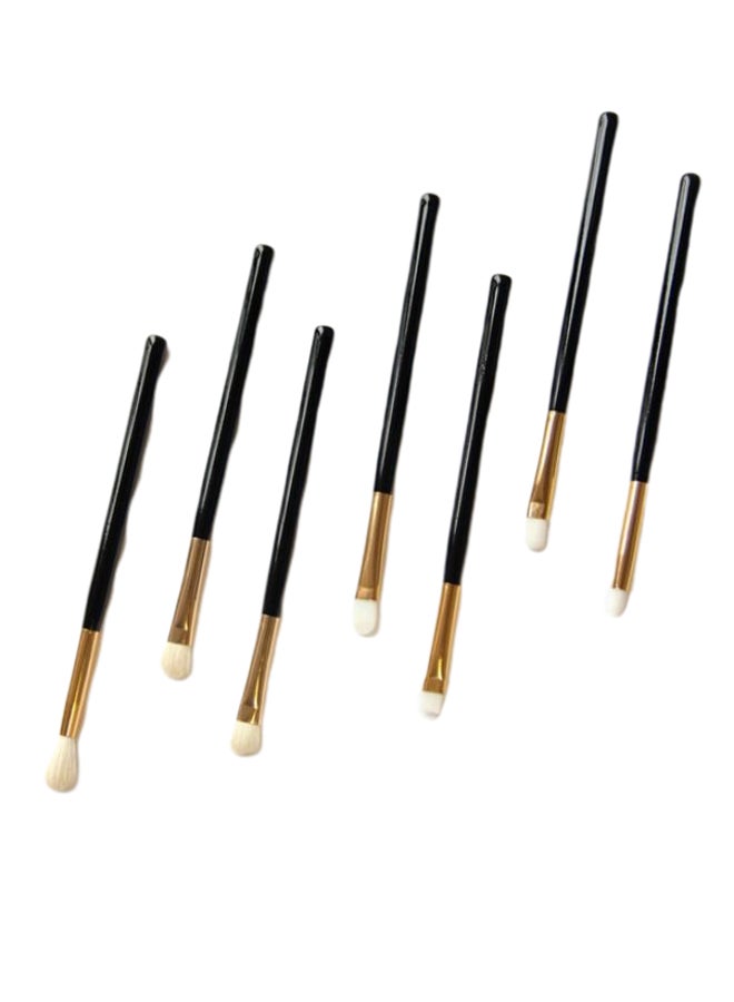 سكسبلس طقم فراشي مكياج متعددة الوظائف من 7 قطع أسود/ذهبي/أبيض - Image 2