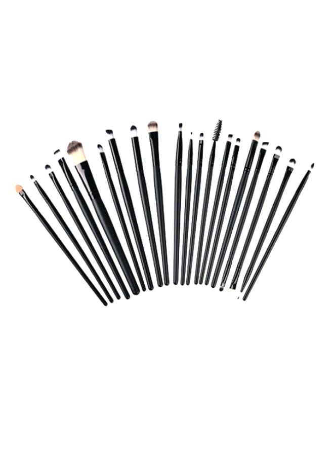 20-Piece Multi-Function Makeup Brush Set Black/White - Image 1