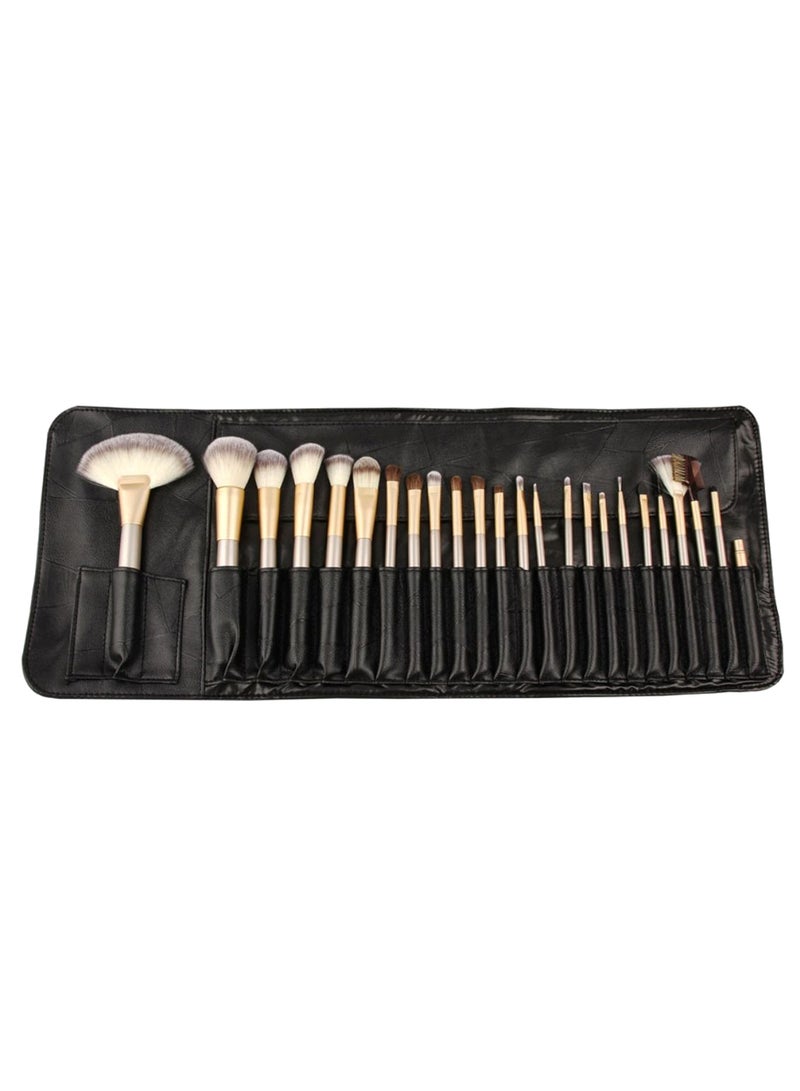 Generic 24-Piece Makeup Brush Set With Bag Multicolour  - Image 1