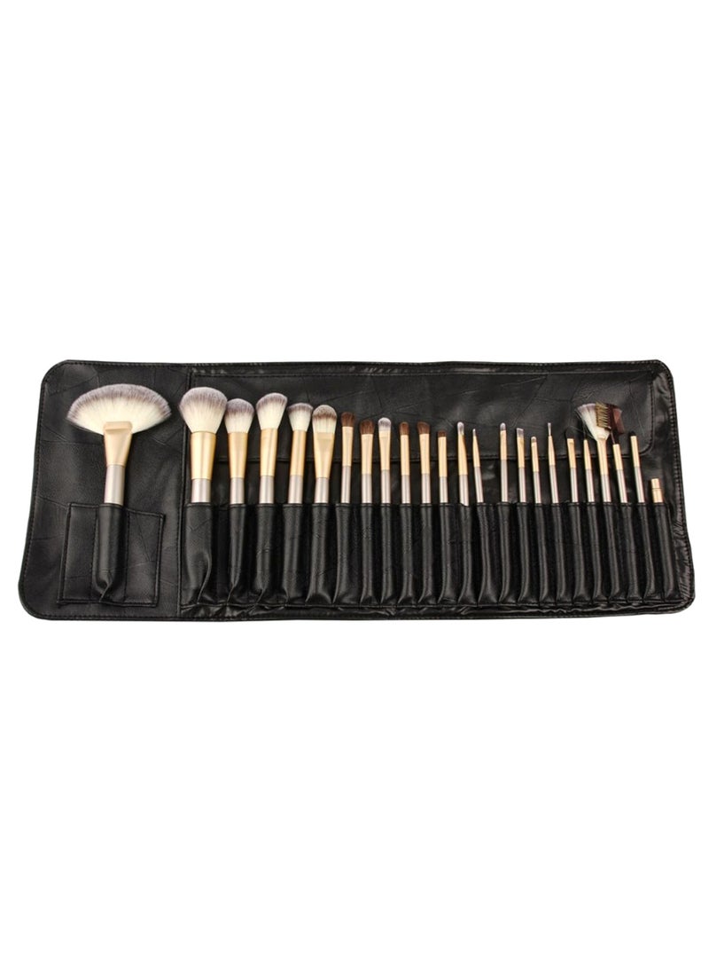 Generic 24-Piece Makeup Brush Set With Bag Multicolour  - Image 2