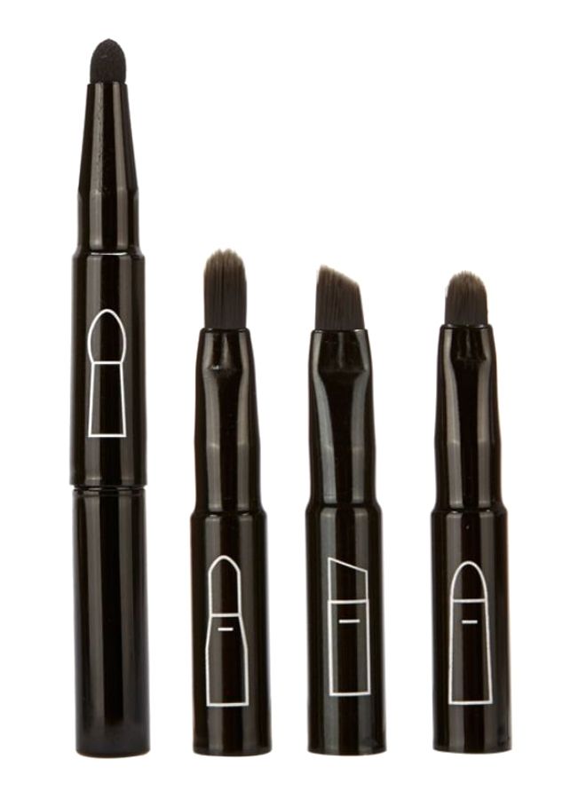Generic 4-Piece Short Split Multi Function Makeup Brush Set Black  - Image 1