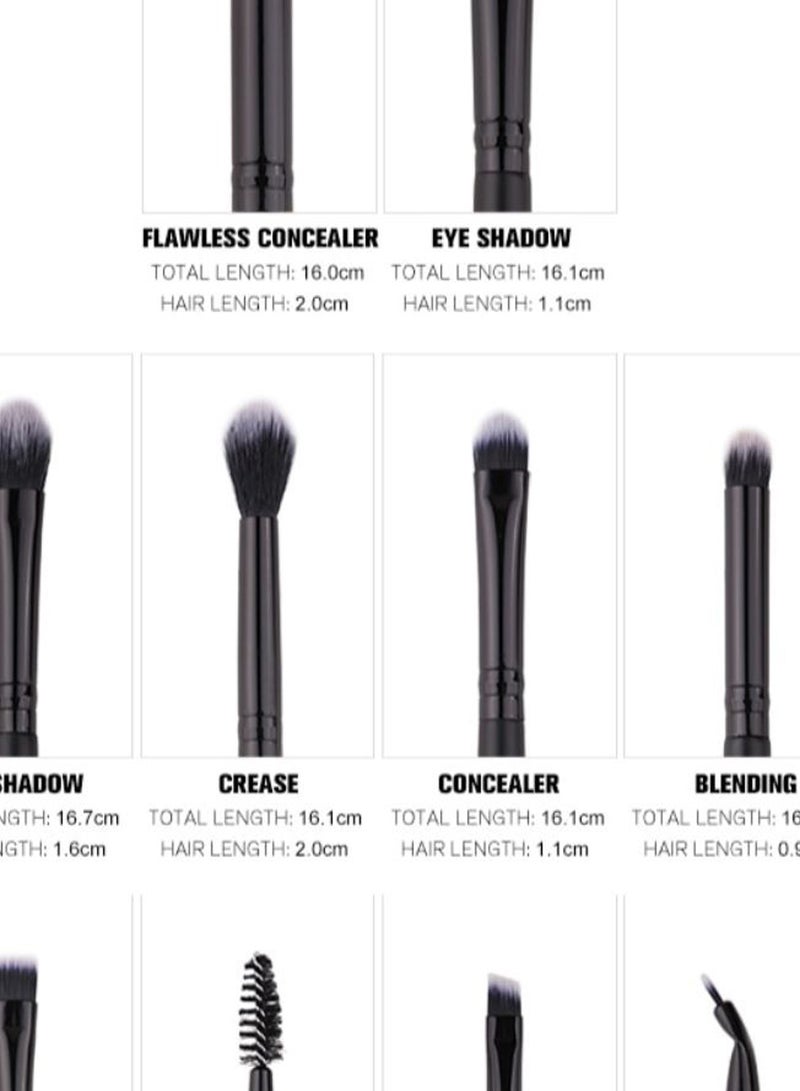 Z'OREYA 9-Piece Eye Makeup Brush Set Black - Image 2