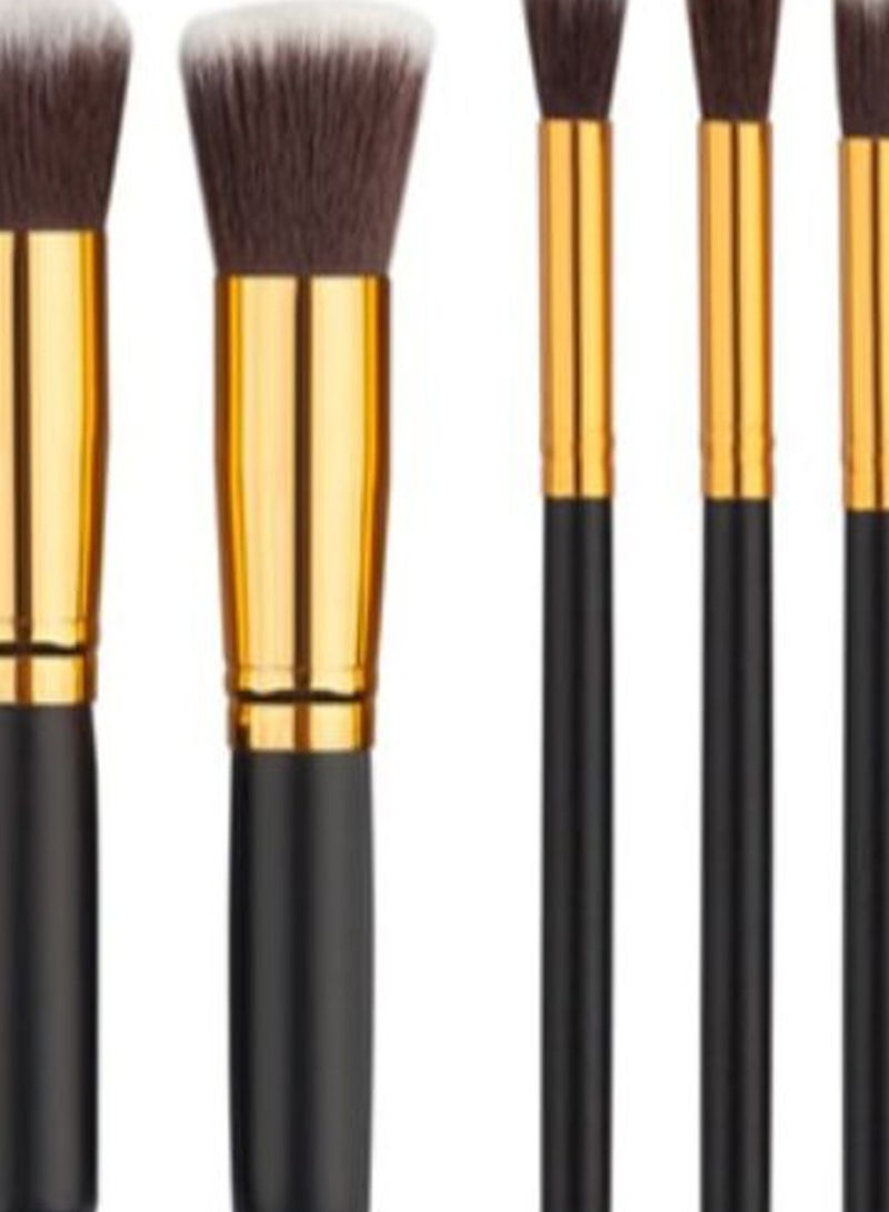 طقم فراشي مكياج من 11 قطعة مع إسفنجة للبودرة متعدد الألوان - Image 2