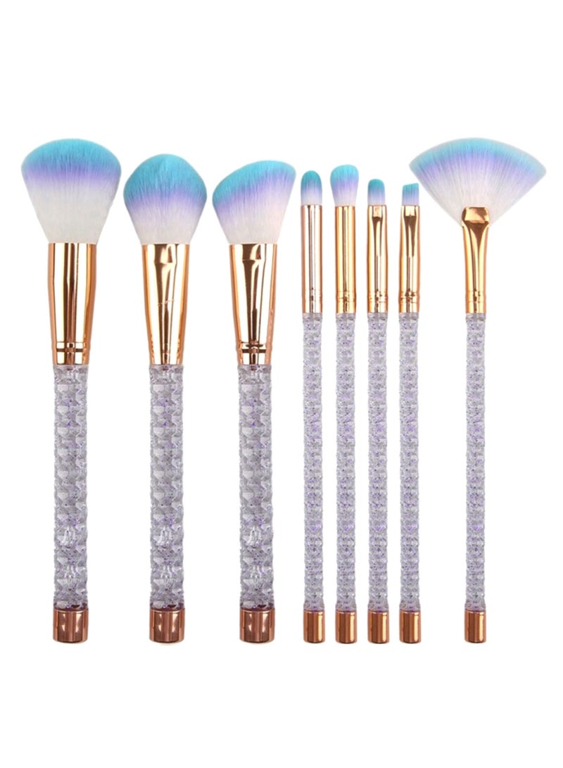 8-Piece Face Makeup Brush Set Multicolour - Image 1