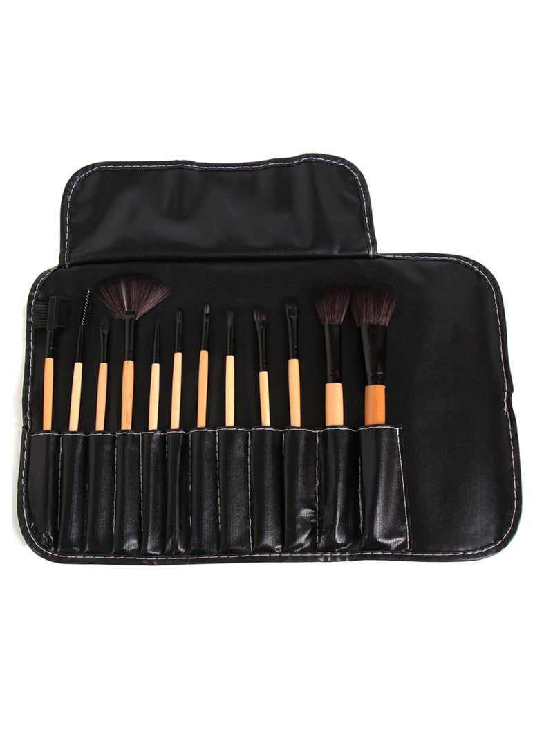 12-Piece Makeup Brush Set With Bag Multicolour - Image 1