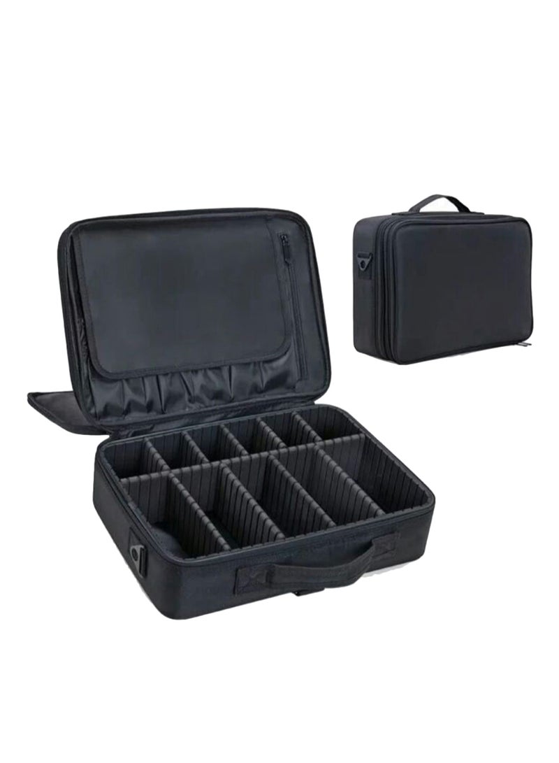 3-Layer Makeup Storage Bag Black
