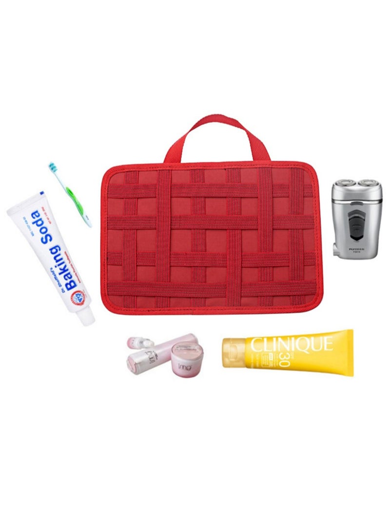 Generic Multi-Function Travel Makeup Handbag Red  - Image 1