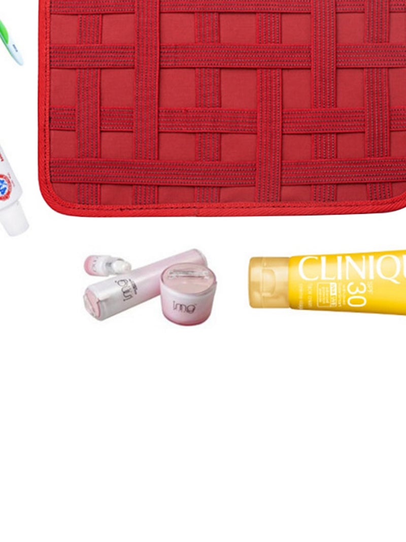 Generic Multi-Function Travel Makeup Handbag Red  - Image 2