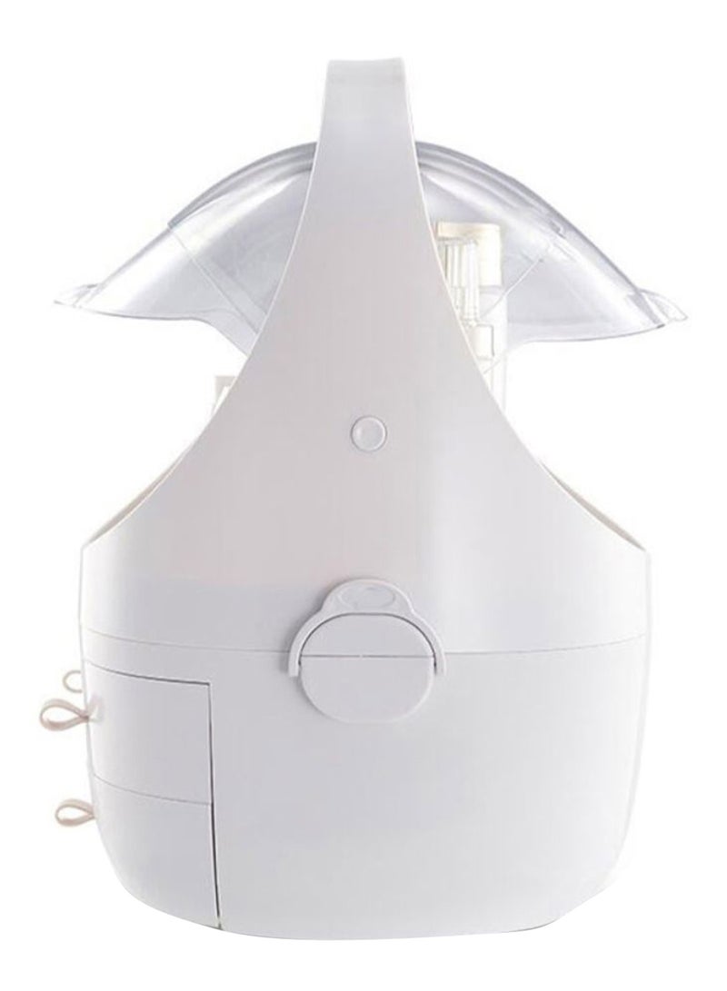 Drawer Type Cosmetic Storage Box White/Clear - Image 2