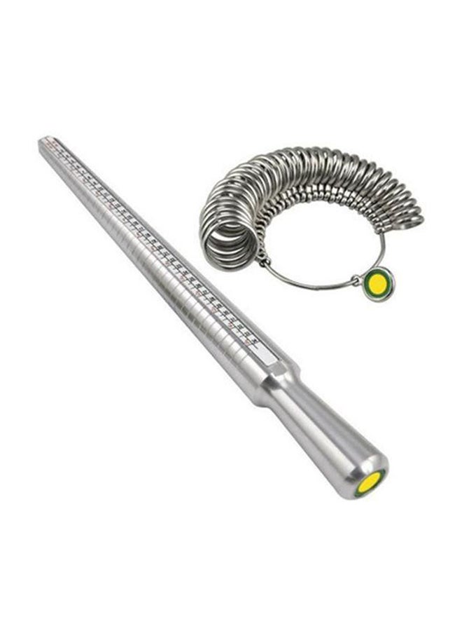 Metal Silver Finger Ring Sizer Gauge Tool