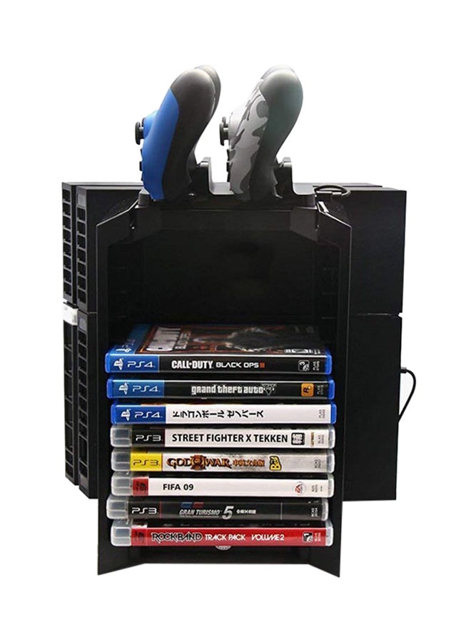Game Disk Storage Holder With Controller Wired Charging  Stand For PlayStation 4  - Image 4