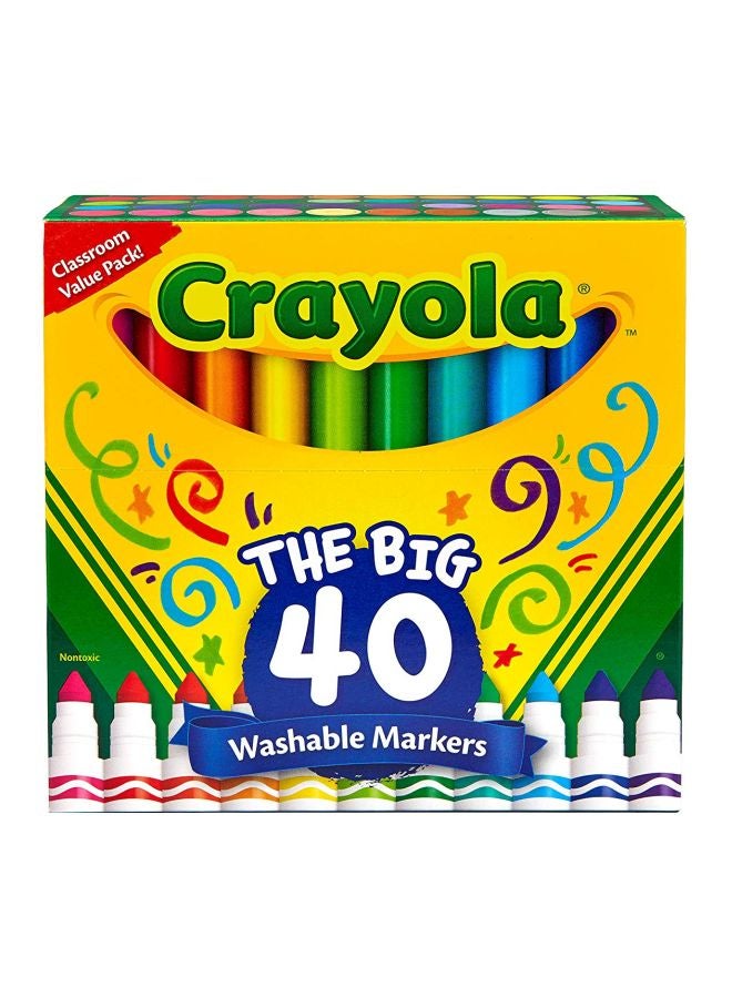 Crayola 40-Pieces Washable Broad Line Markers Multicolour - Image 1
