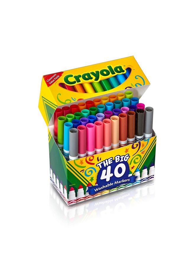 Crayola 40-Pieces Washable Broad Line Markers Multicolour - Image 3