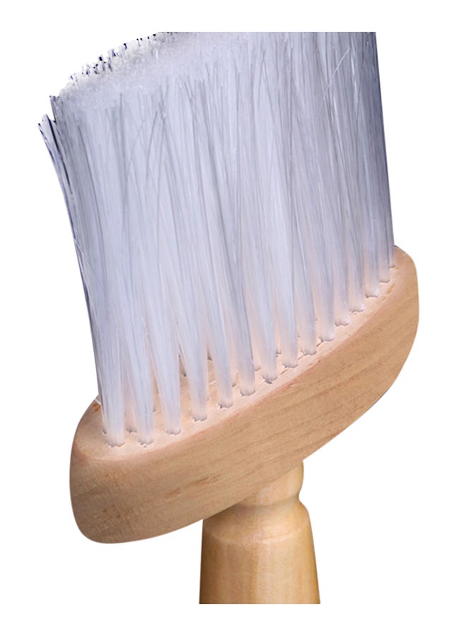 فرشاة بيد خشب لصالونات التجميل لتنظيف الشعر حول الرقبة والأذنين أبيض/بني 14 x 3.5 x 10Ø³Ù†ØªÙŠÙ…ØªØ± - Image 2