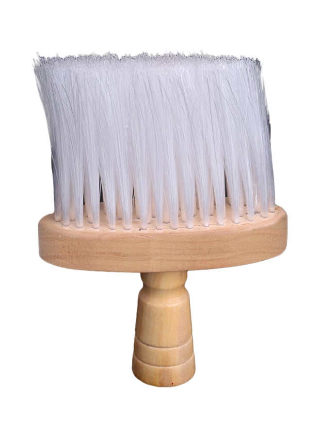 فرشاة بيد خشب لصالونات التجميل لتنظيف الشعر حول الرقبة والأذنين أبيض/بني 14 x 3.5 x 10Ø³Ù†ØªÙŠÙ…ØªØ± - Image 1