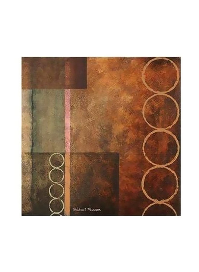 Decorative Wall Painting Brown/Pink/Green 15x15cm