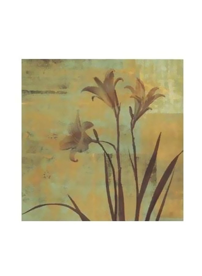 لوحة فنية لديكور الحائط البيج/ البني/ الأخضر 32x32سم