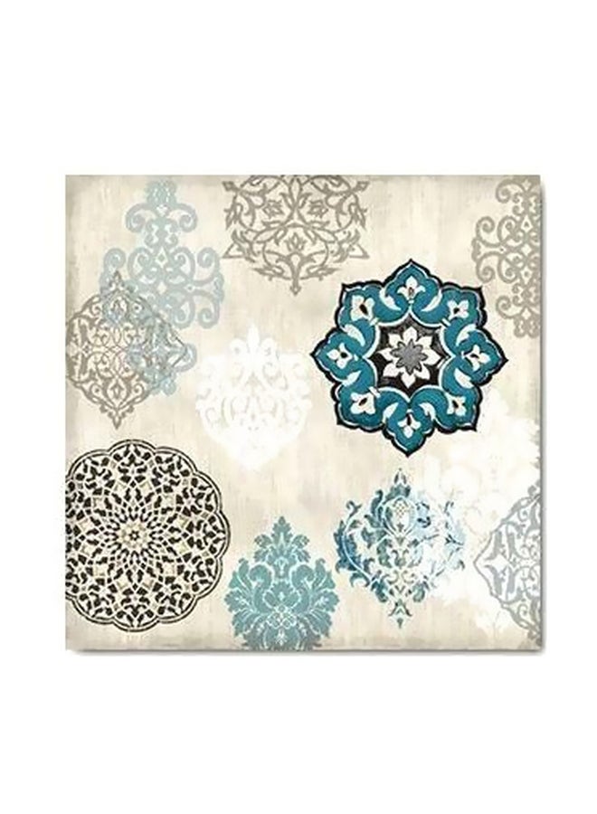 لوحة فنية لديكور الحائط أزرق/بيج/أسود 23x23سم