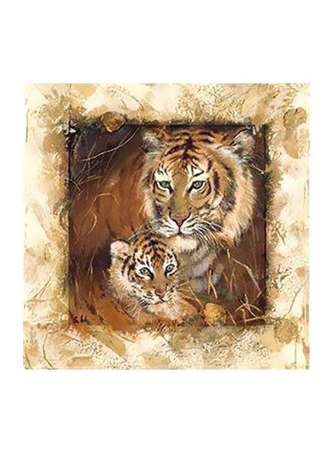 لوحة فنية لديكور الحائط بيج/بني/أسود 32x32سم