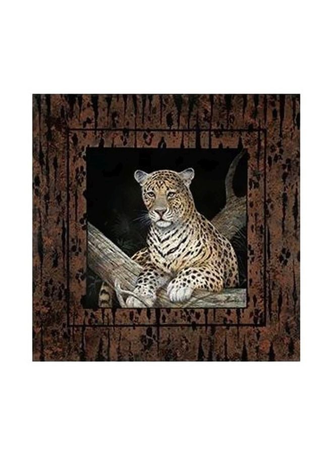 Cheetah Printed Decorative Wall Art Brown/Beige/Black 32x32cm