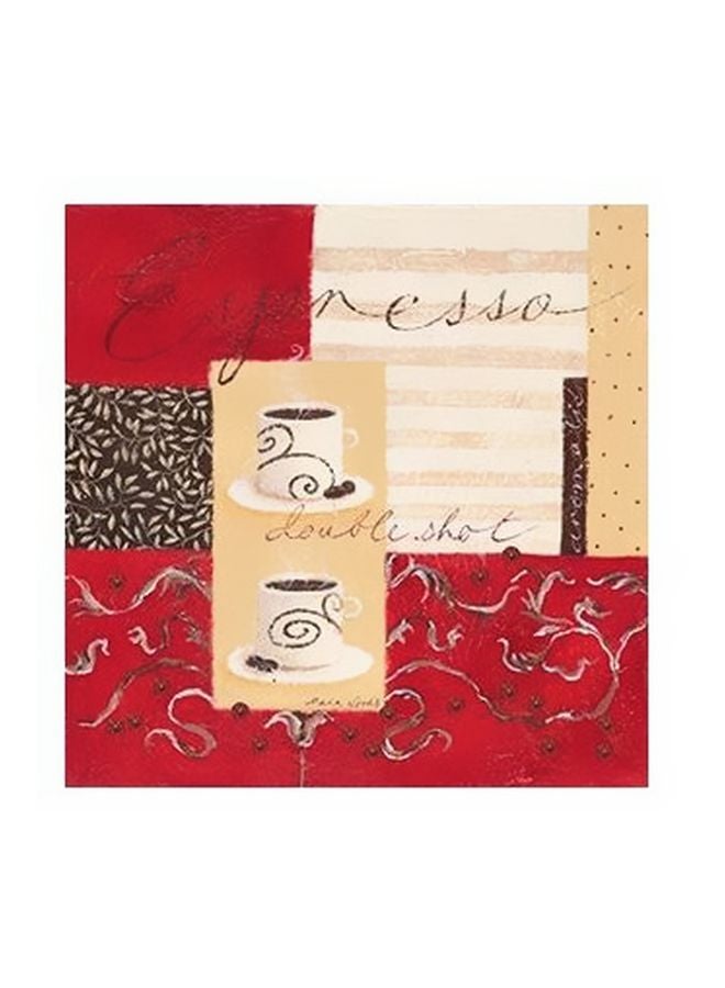 Decorative Wall Poster Red/Beige/Black 32x32cm