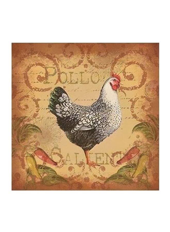 Decorative Wall Poster Beige/Brown/White 32x32cm