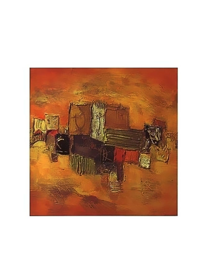 لوحة فنية لديكور الحائط برتقالي/ أحمر 15x15سم