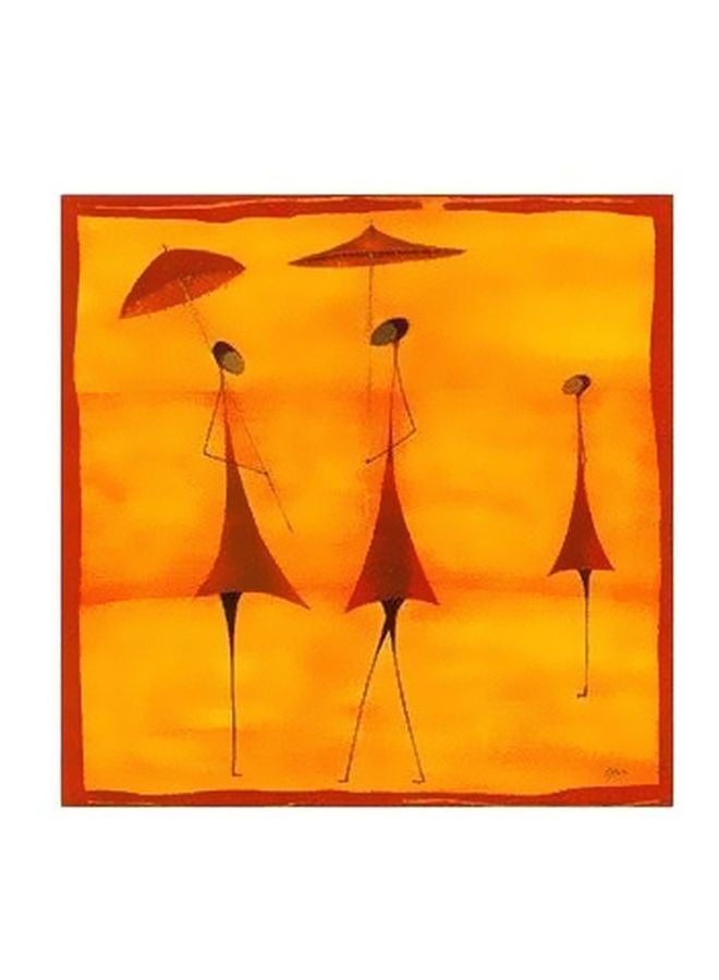 Decorative Wall Poster Yellow/Red 15x15cm