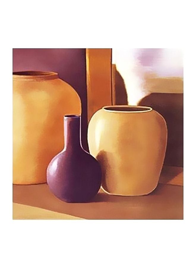 Decorative Wall Poster Yellow/Purple/Brown 23x23cm
