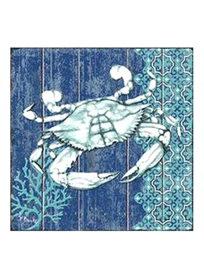 Decorative Wall Poster Blue/White 23x23cm