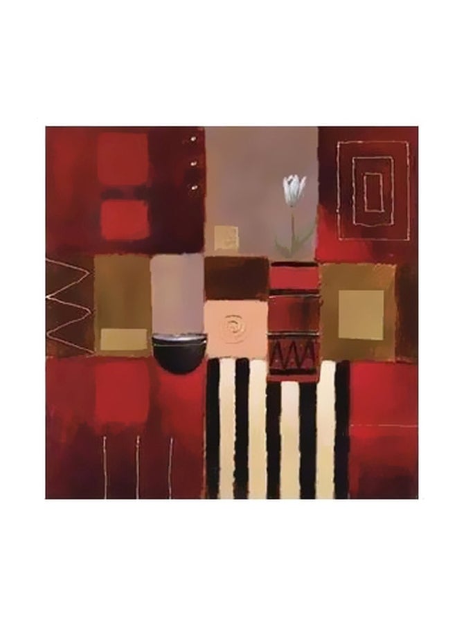 Decorative Wall Poster Red/Black/Beige 50x50cm