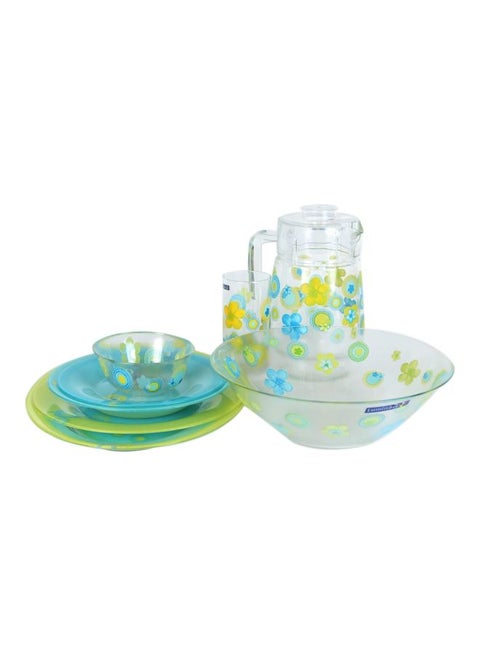 45-Piece Dinnerware Set Clear/Yellow/Blue