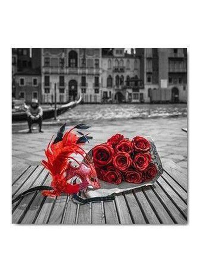 Decorative Wall Poster Grey/Red/Black 23x23cm